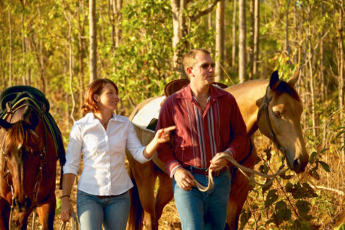 Leading horses at The Grange on Stuart