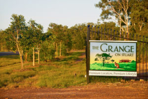 The Grange on Stuart entry statement Strangways Road